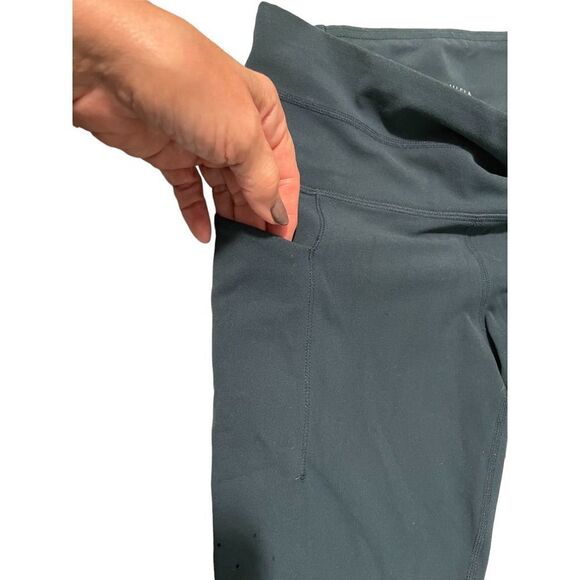 ATHLETA POWERVITA FABRIC CAPRI WORKOUT GYM LEGGING IN DEEP TEAL NEW NO‎ TAGS XS - Picture 4 of 6